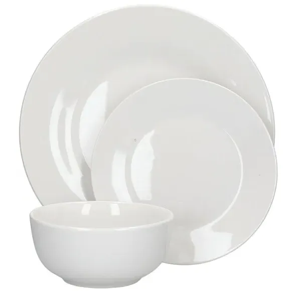 12-Piece Dinner Set - White, Porcelain