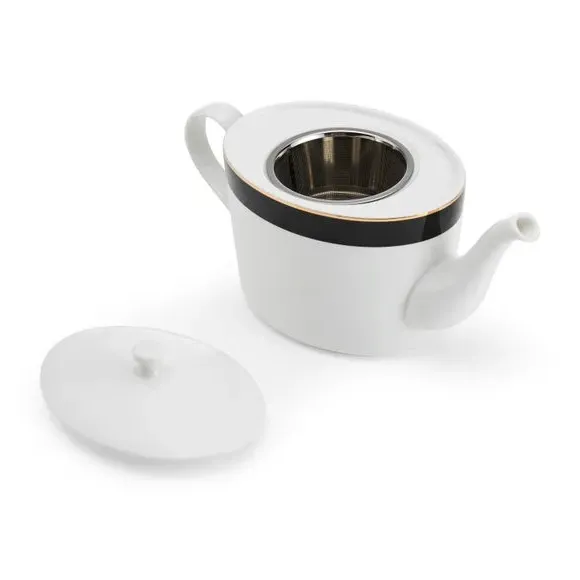 4-Cup Teapot Art Deco Design - Black, China