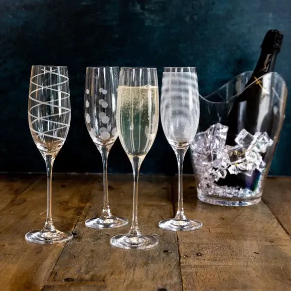 4-Piece Champagne Flute Set - Clear, Crystal