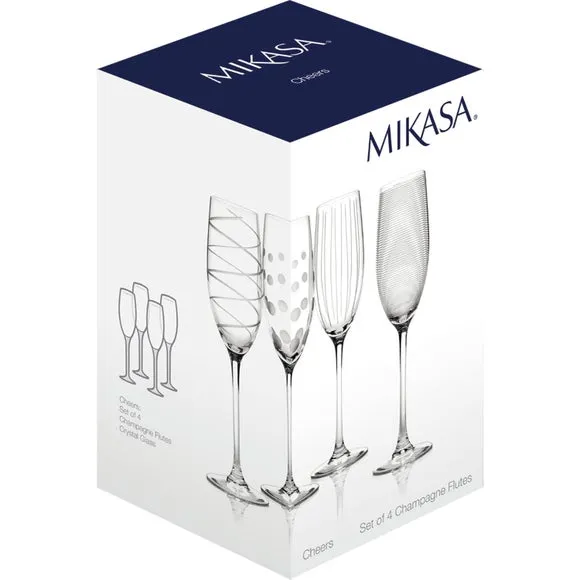 4-Piece Champagne Flute Set - Clear, Crystal