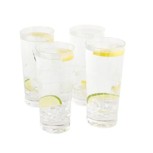 4-Piece Highball Glass Set - Clear, Crystal