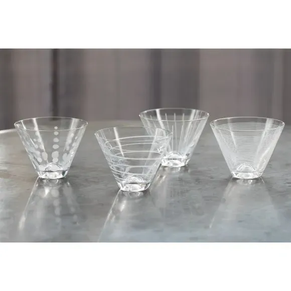 4-Piece Stemless Martini Glass Set - Clear Crystal image