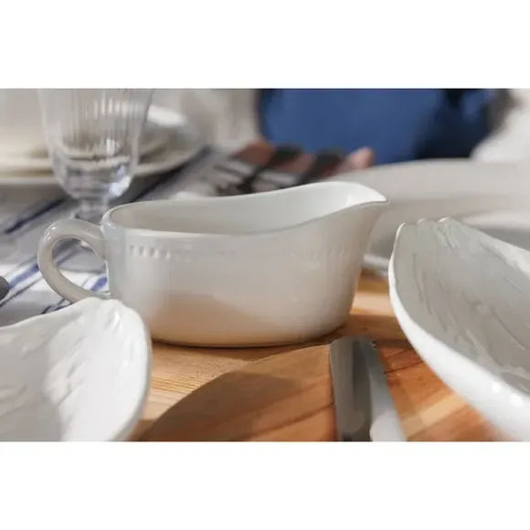Gravy Boat with Handle - White, Stoneware
