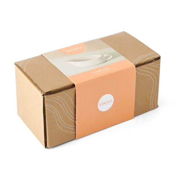 Gravy Boat with Handle - White, Stoneware
