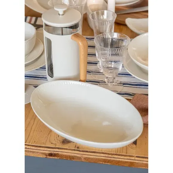 Oval Serving Bowl - White, Ceramic image
