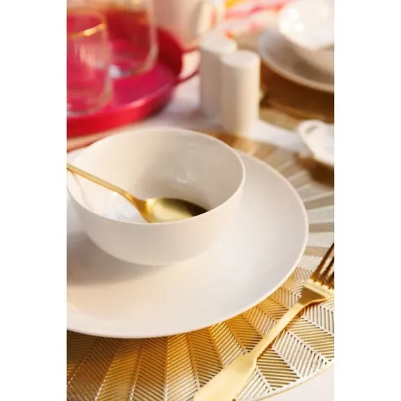 Set of 4 Dinner Plates - White, Porcelain