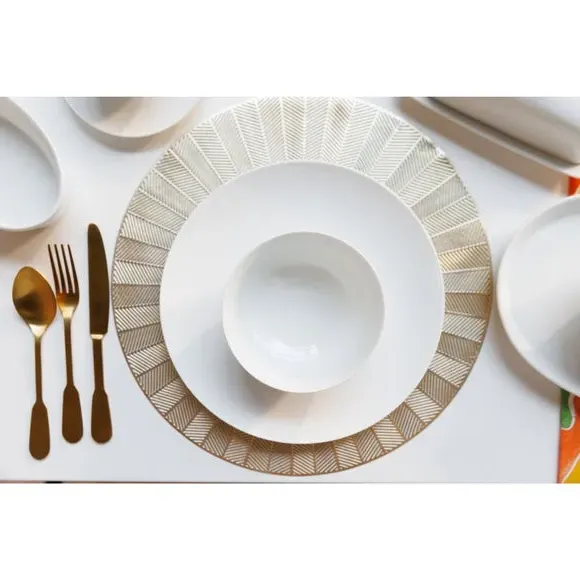 Set of 4 Dinner Plates - White, Porcelain image