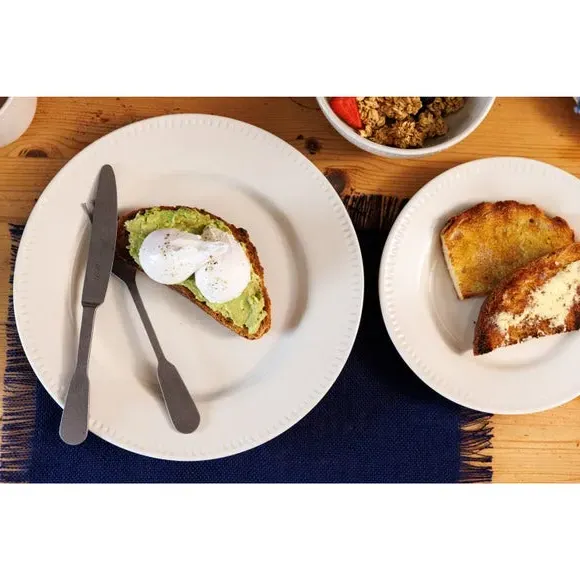 Set of 4 Dinner Plates - White, Stoneware