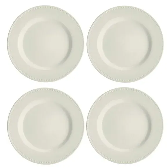 Set of 4 Dinner Plates - White, Stoneware