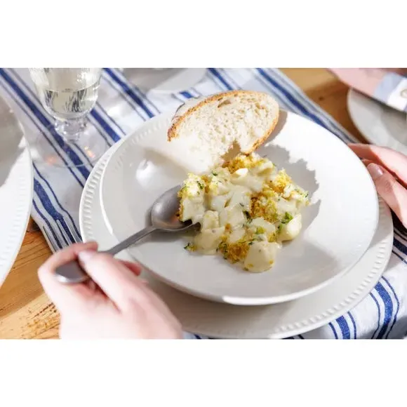 Set of 4 Pasta Bowls - White, Stoneware