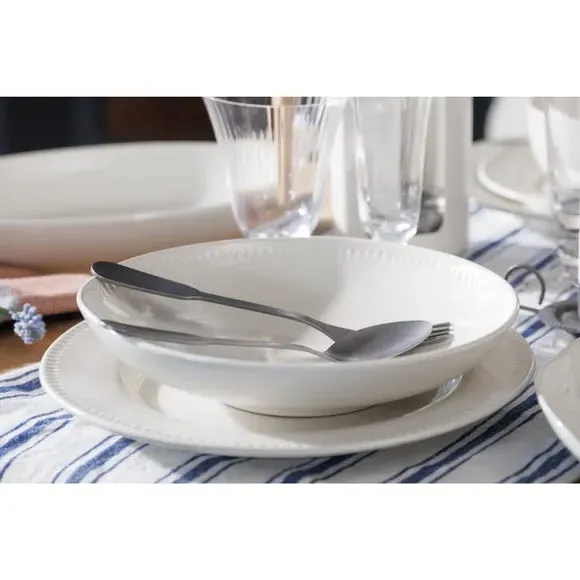 Set of 4 Pasta Bowls - White, Stoneware image