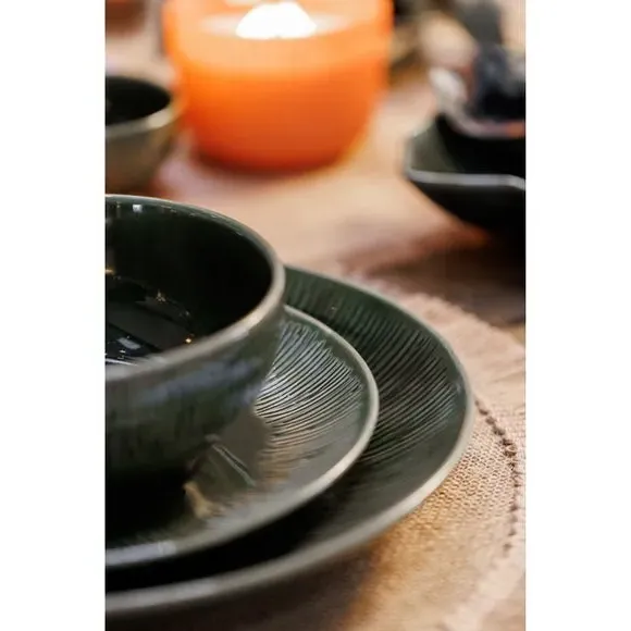 Set of 4 Side Plates - Green, Stoneware