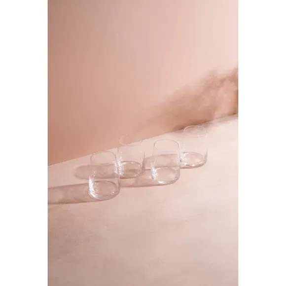 Set of 4 Stemless Wine Glasses - Clear, Crystal