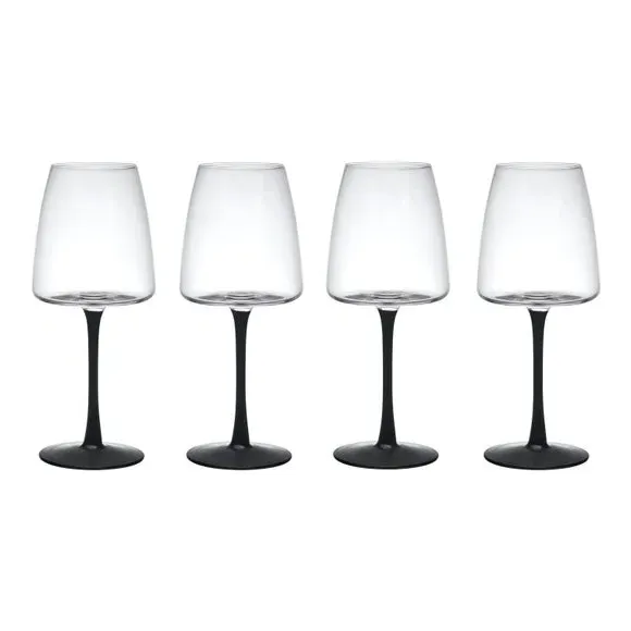Set of 4 Wine Glasses - Clear, Crystal