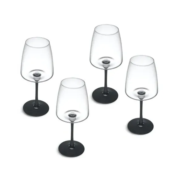 Set of 4 Wine Glasses - Clear, Crystal