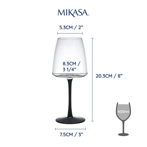 Set of 4 Wine Glasses - Clear, Crystal