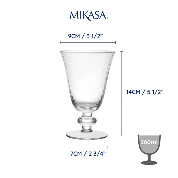 Set of 4 Wine Glasses - Clear, Crystal