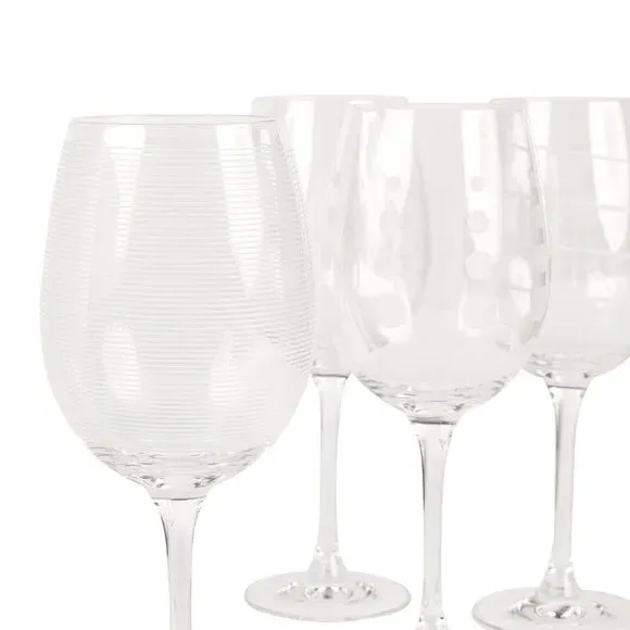Set of 4 Wine Glasses - Clear, Crystal