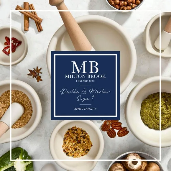 Size 1 Mortar and Pestle - White, Porcelain