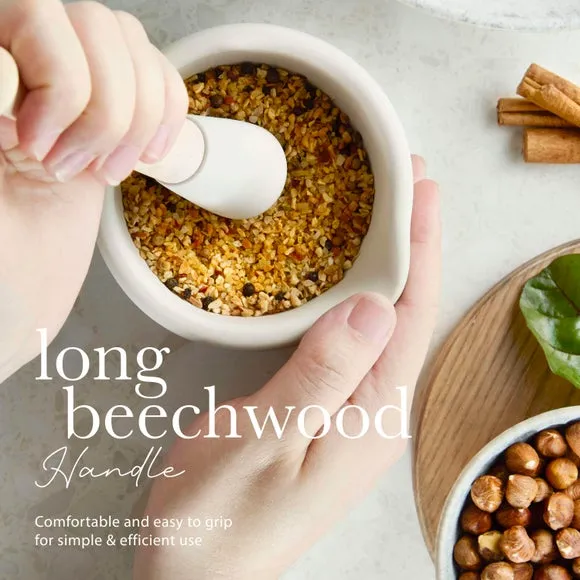 Size 1 Mortar and Pestle - White, Porcelain