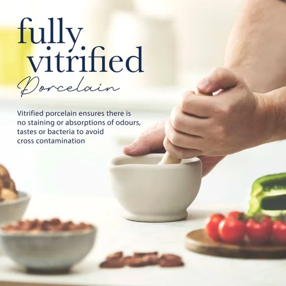 Size 1 Mortar and Pestle - White, Porcelain