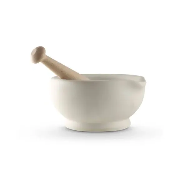 Size 6 Mortar and Pestle - White, Porcelain image