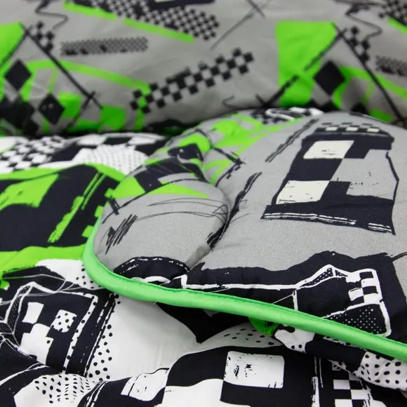 Single Duvet Set 10.5 Tog - Green, Polyester