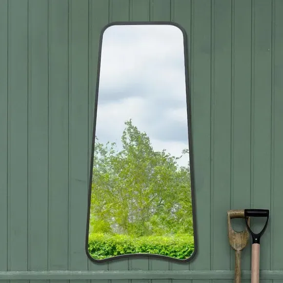 Abstract Wall Mirror Indoor Outdoor - Black, Metal