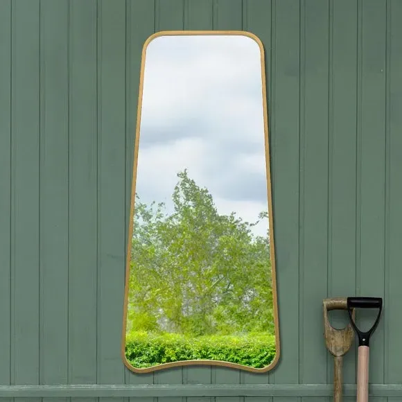 Abstract Wall Mirror Indoor Outdoor - Gold, Metal