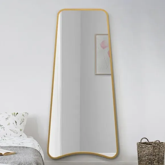 Abstract Wall Mirror Indoor Outdoor - Gold, Metal