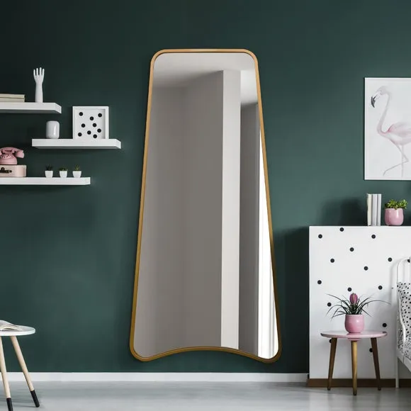 Abstract Wall Mirror Indoor Outdoor - Gold, Metal