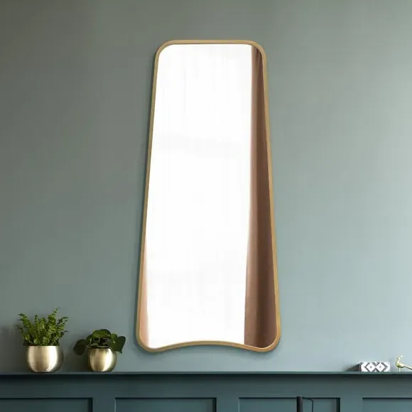Abstract Wall Mirror Indoor Outdoor - Gold, Metal