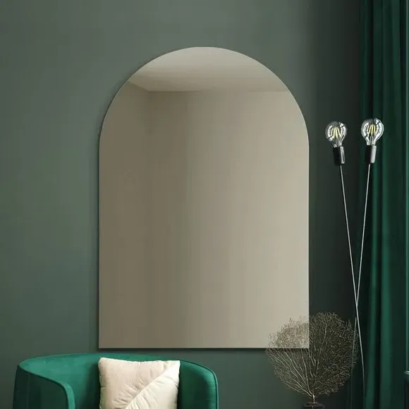 Arched Frameless Wall Mirror - Black