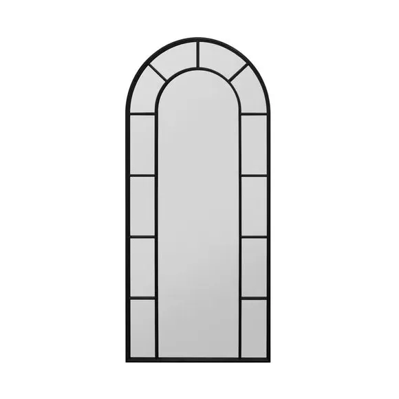Arched Full Length Wall Mirror - Black, Metal