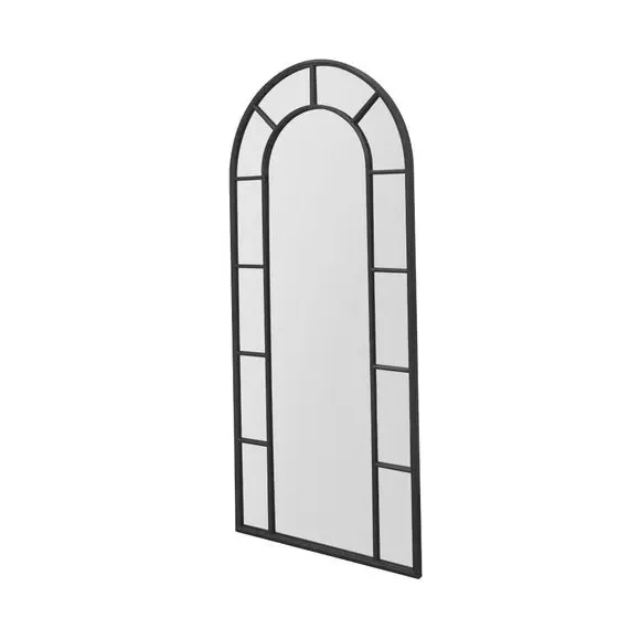 Arched Full Length Wall Mirror - Black, Metal