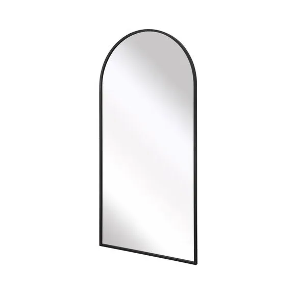 Arched Full Length Wall Mirror - Black, Metal