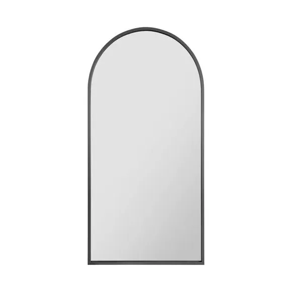 Arched Full Length Wall Mirror - Black, Metal