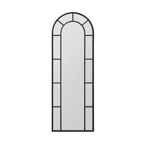 Arched Full Length Wall Mirror - Black, Metal