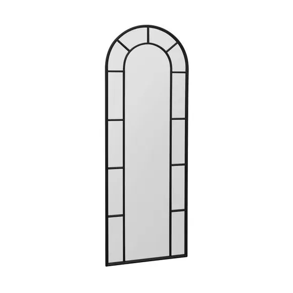Arched Full Length Wall Mirror - Black, Metal