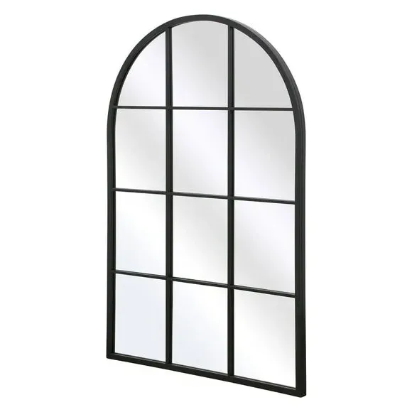 Arched Full Length Wall Mirror - Black, Metal