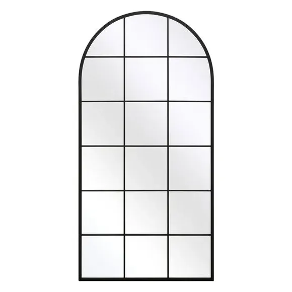 Arched Full Length Wall Mirror - Black, Metal