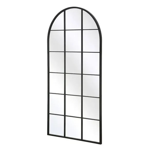 Arched Full Length Wall Mirror - Black, Metal