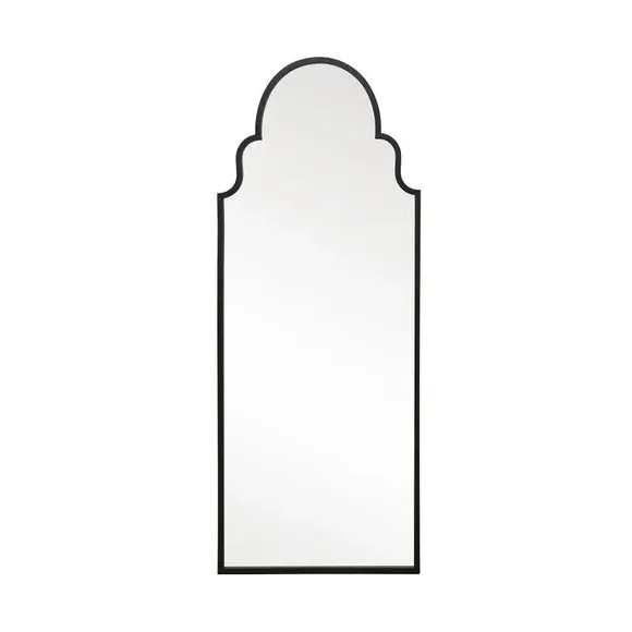 Arched Full Length Wall Mirror - Black, Metal