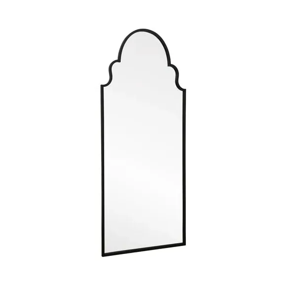 Arched Full Length Wall Mirror - Black, Metal