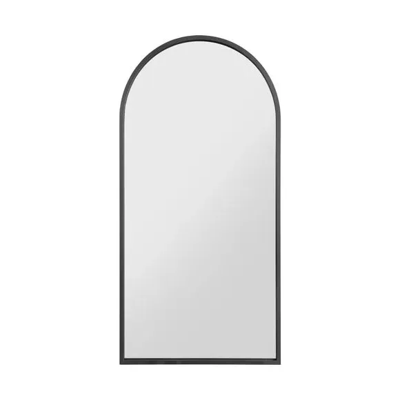 Arched Full Length Wall Mirror - Black, Metal