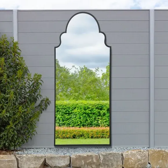 Arched Full Length Wall Mirror - Black, Metal