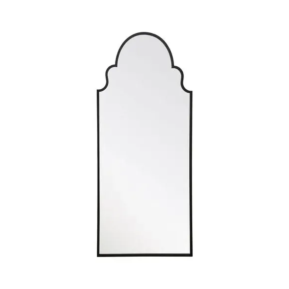 Arched Full Length Wall Mirror - Black, Metal