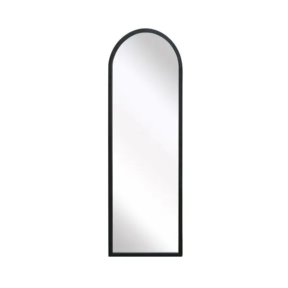 Arched Full Length Wall Mirror - Black, Metal