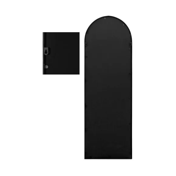 Arched Full Length Wall Mirror - Black, Metal