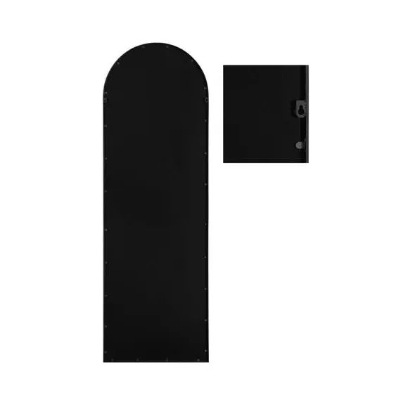 Arched Full Length Wall Mirror - Black, Metal